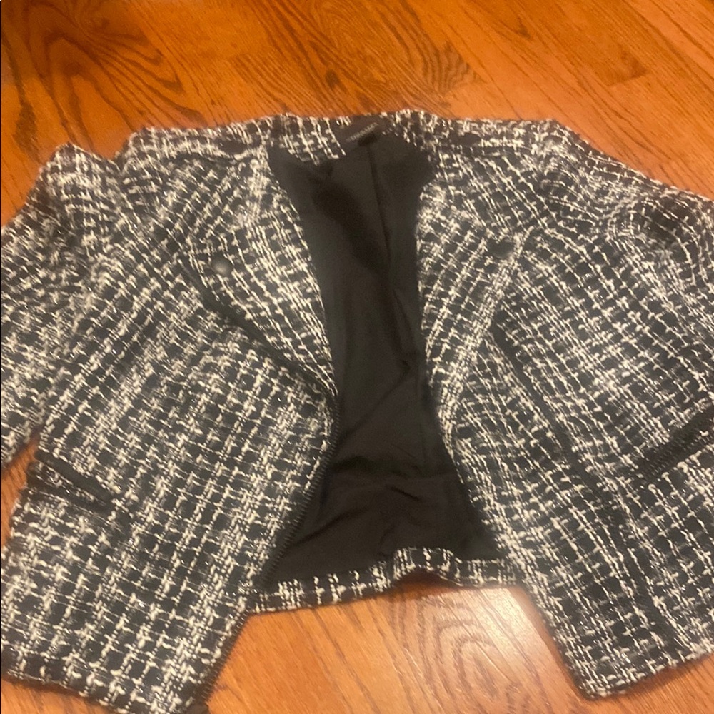 Women's Black and White Tweed Jacket